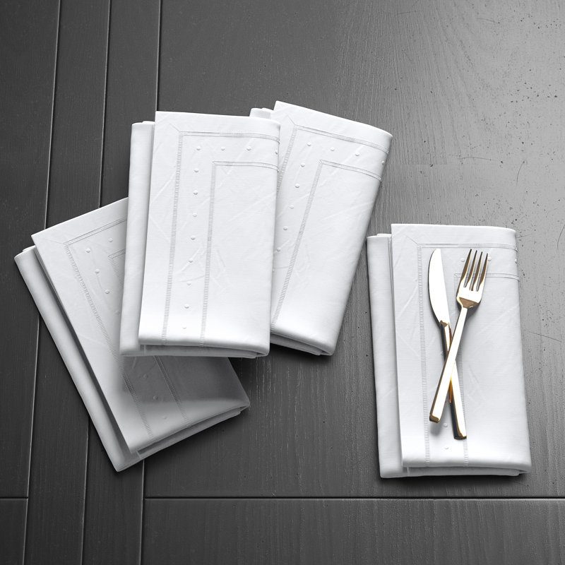 Serviette Timoleon, Blanc, L 12 po x L 12 po