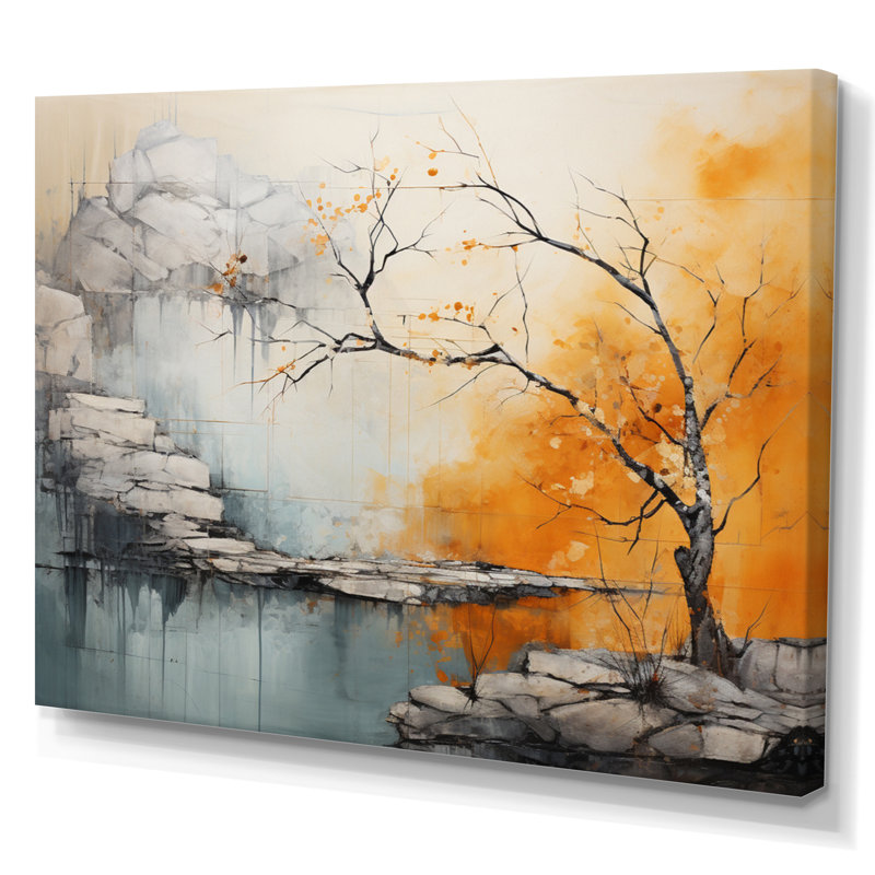 Minimalisme arbre Ephemeral Power III sur impression sur toile, H 12 po x l 20 po x P 1 po, Toile tendue