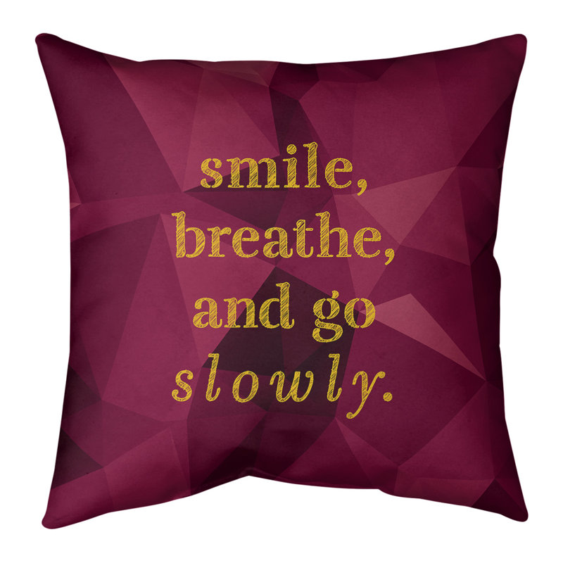 Housse de coussin Faux Gemstone Go Slowly, 18 po x 18 po, Spinelle / or, Polyester/ Bourre en polyester