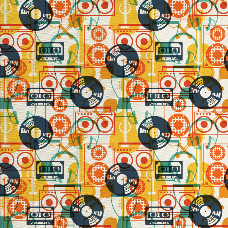 Tissu musical, l 58 po x L 108 po