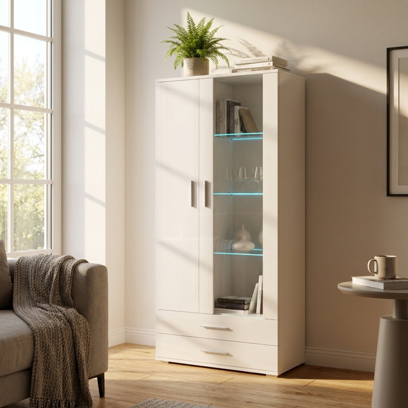 Bibliothèque standard Sabala H 75,50 "x l 31,5", Blanc