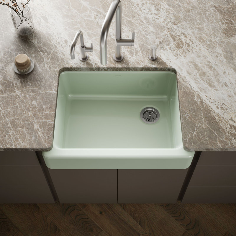 Whitehaven 30" L x 22" W Farmhouse Kitchen Sink, Aspen Green