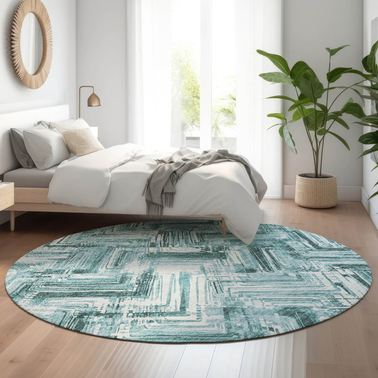Premium Machine Washable Cerrito Teal Rug