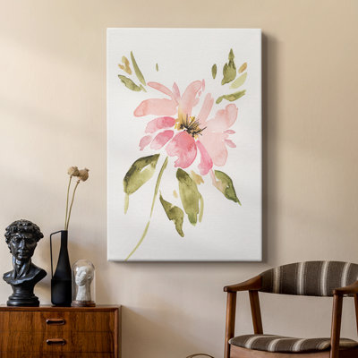 One Pink Bloom I -Custom Wrapped Gallery Cavas