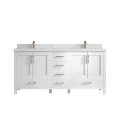 Malibu 72" W Double Bathroom Vanity Set
