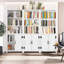 Bibliothèque blanche avec rangement et 5 tablettes pour la décoration intérieure Ilus H 71 po x l 27 po-2049620350-2028080072