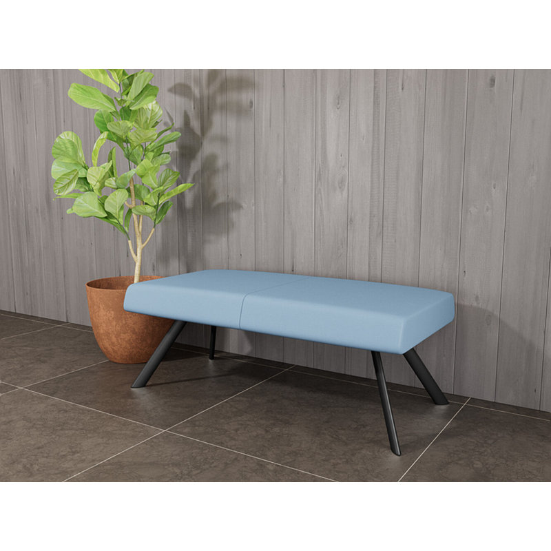 Banc de réception Willow, Noir, Open House Quarry Blue - Tissu uni