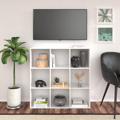 Étagère de rangement réversible ouverte empilable pour l'organisation de la maison et du bureau, blanc