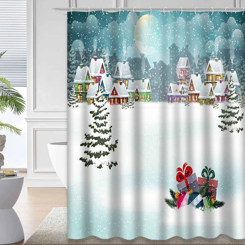 Rideau de douche Winter Village, L 72 po x l 84 po