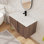 Meuble-lavabo mural simple 36 po avec lavabo en céramique, meuble-lavabo flottant avec 2 portes