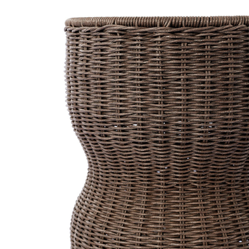 Brixby Outdoor Round Side Table, Merlot Marble