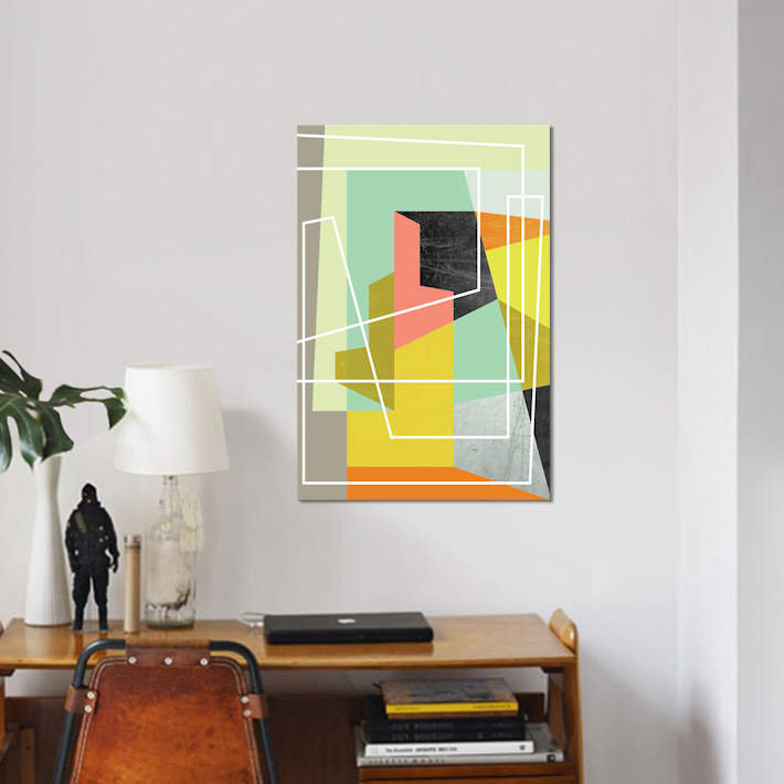 « color block ii », reproduction d’impression sur toile, H 18 po x l 12 po x P 1,5 po, Toile tendue, Pas de tapis