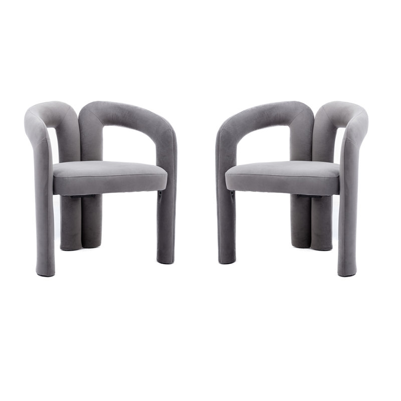 Alejos Velvet Armchair, Gray