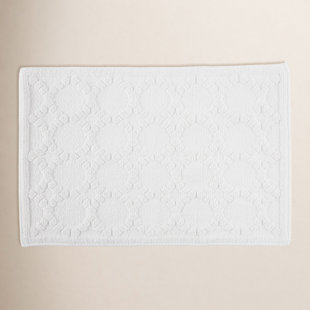 Clean Design Home Anti-Allergen 100% Cotton Savoy Geometric Non Slip Back Bath Rug