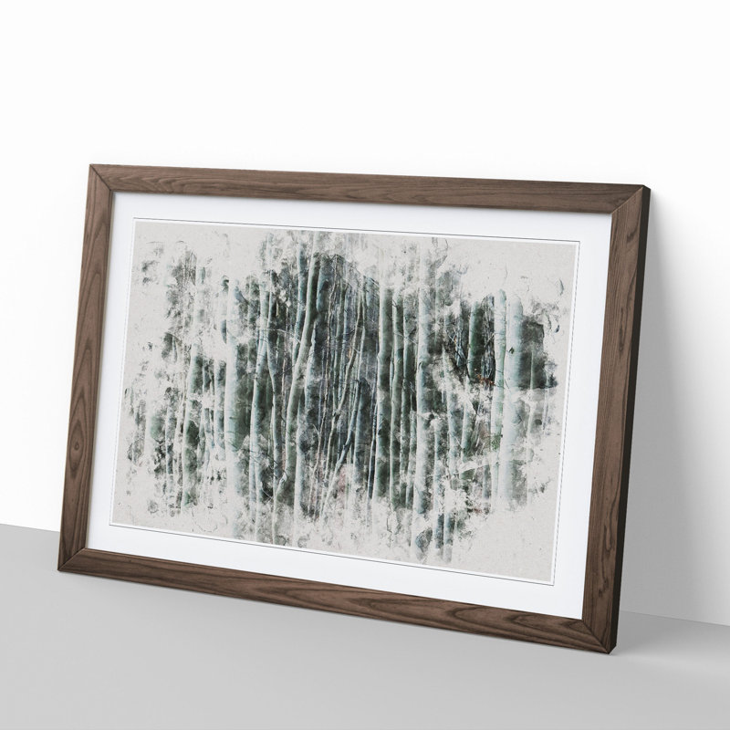 Forest Woodland - Picture Frame Painting, 27cm H x 36cm W x 2cm D, Walnut