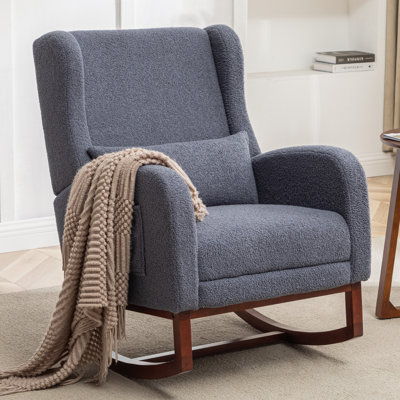 Julyanna 30.1" Wide Gliders cking Cir with Solid Wood Leg and Footrest