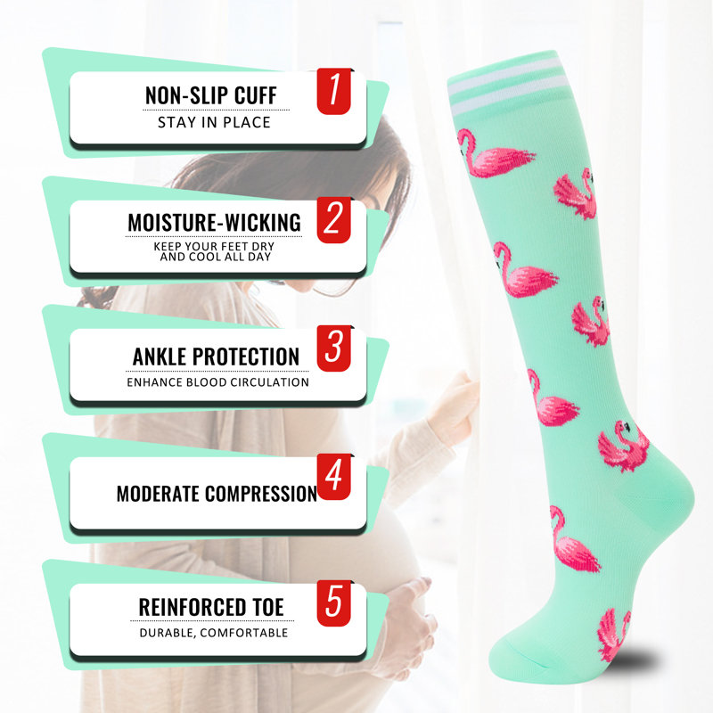 Chaussettes de compression femmes, hommes, 6 paires, chaussettes de soutien