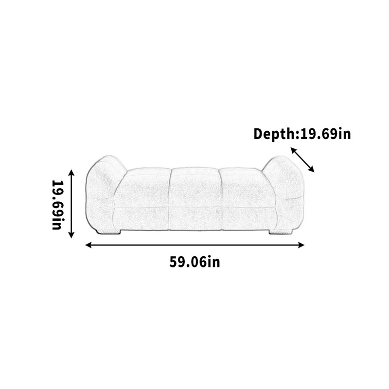 Coussin de banc, H 19,69 po x l 59,06 po x P 19,69 po, Rose