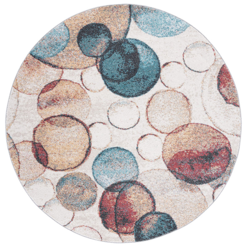 Tapis à motif géométrique Jelliff Performance, Rond 6 pi 7 po