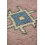 Tapis unique rose, bleu et ivoire 5 pi 9 po x 9 pi 6 po Sultanhani