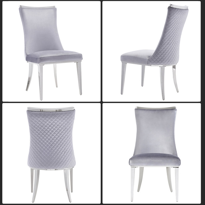 Chaise de salle à manger en velours