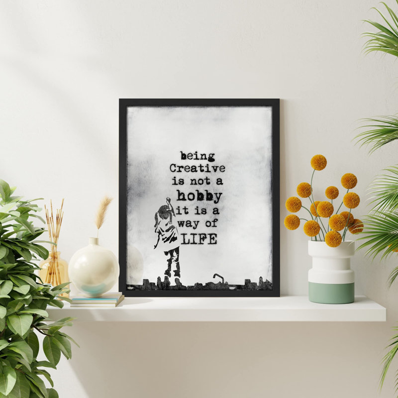 «Being Creative Is A Way Of Life Banksy Industrial Graffiti Wall» sur, Naturel, H 16 po x l 12 po