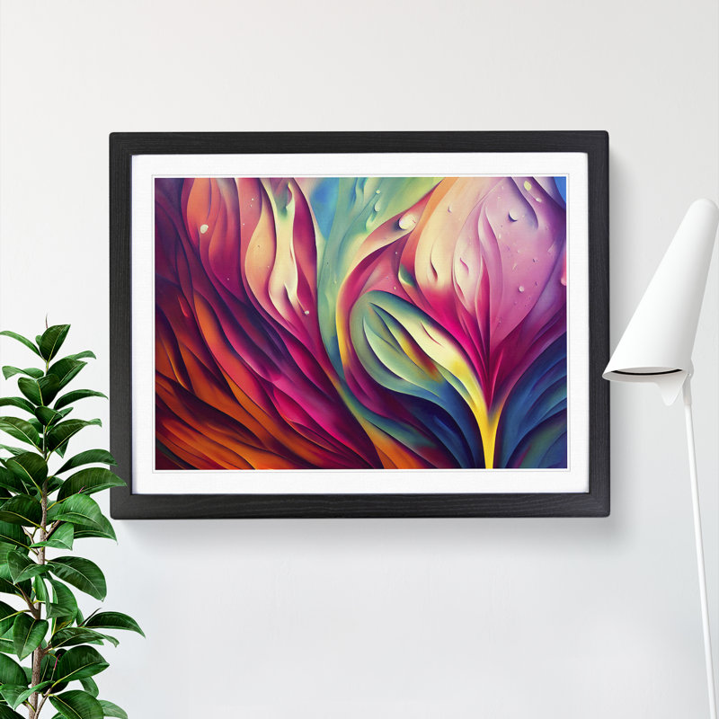 XH1022-6825X Peaceful Modern Abstract - Picture Frame Print, Black, 46cm H x 64cm W x 2cm D