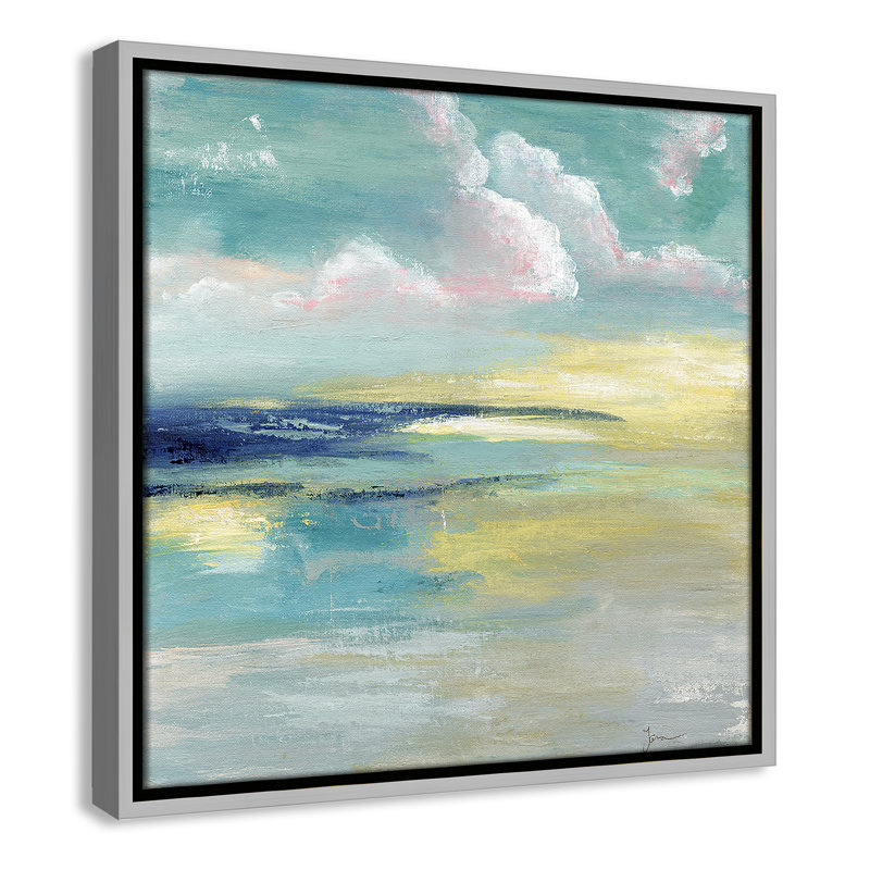 Ocean View by Tava Studios, 17.5" H x 17.5" W x 2" D, Silver Framed Canvas