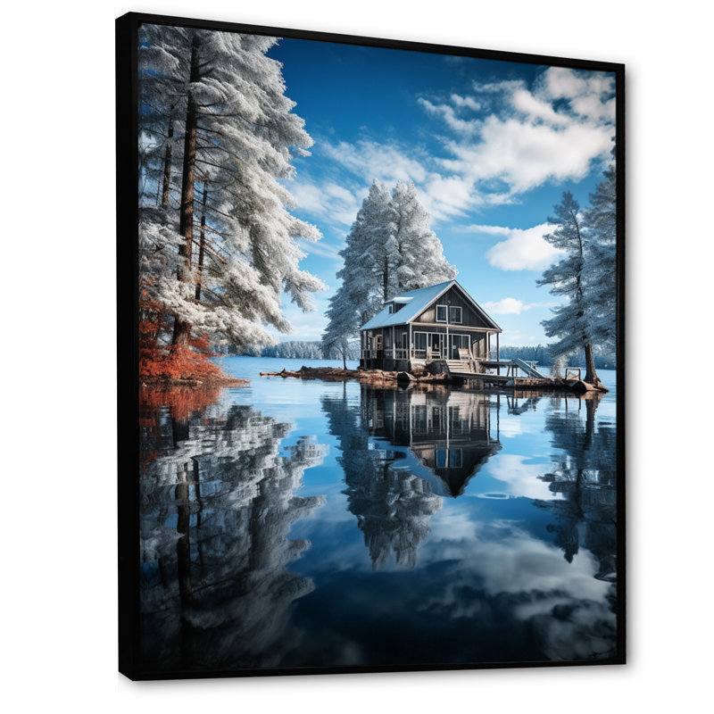 Belbin Lake Tranquil Retreat, reproduction d'art sur toile, H 20 po x l 12 po x P 1 po, Cadre noir