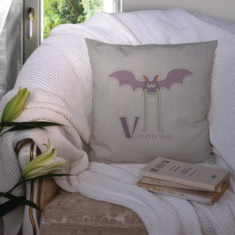 Coussin décoratif intérieur/extérieur alphabet b for bear, V, 14 po x 14 po
