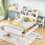 Lit plateforme double avec tablettes coulissantes-13449131