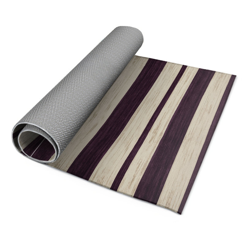 HorizontalStripes Beige Indoor and Outdoor Area Rug, Rectangle 2' x 3'