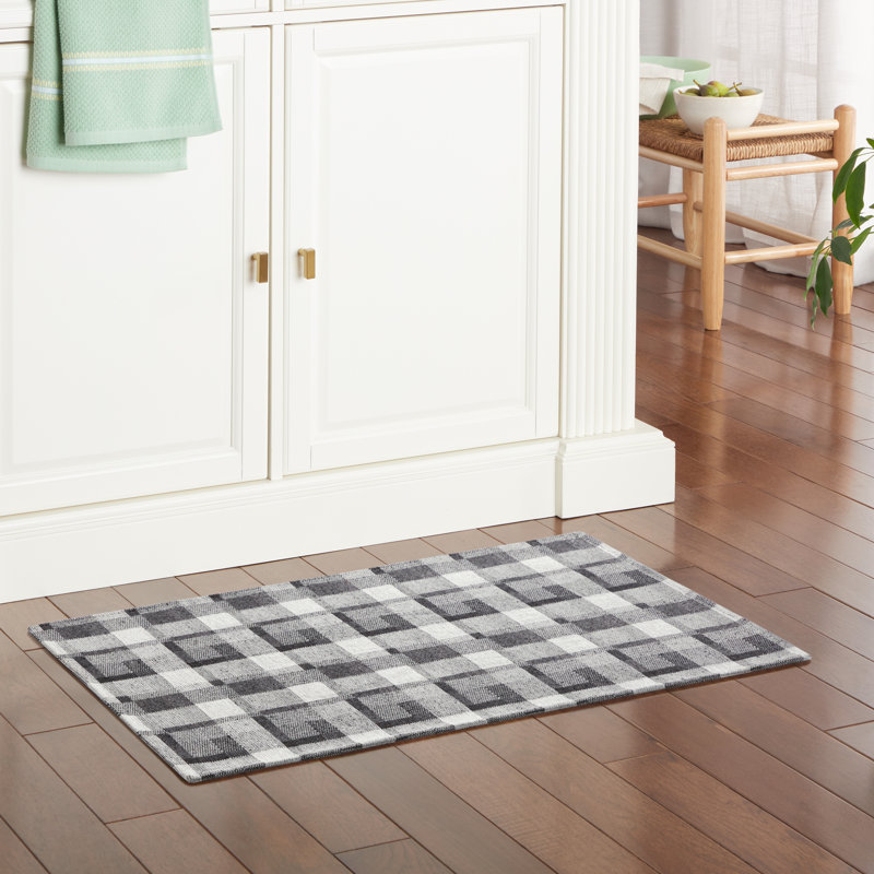 Tapis de cuisine Martha Stewart, Rectangle 1 pi 8 po x 3 pi, Noir / gris / blanc