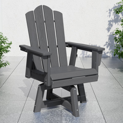 Gray Plastic HDPE Swivel Adirondack Chair