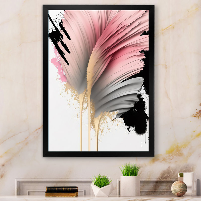 Gerbera rose, fleurs hyperréalistes IV - art mural Gerbera, Cadre photo noir, H 40 po x l 30 po