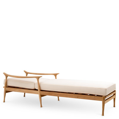 Manzo Outdoor Teak Chaise Lounge