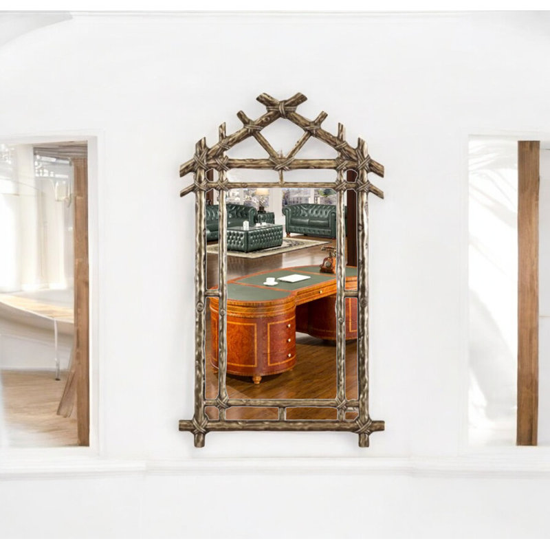 Rosia Solid And Engineered Wood Mirror, Gold