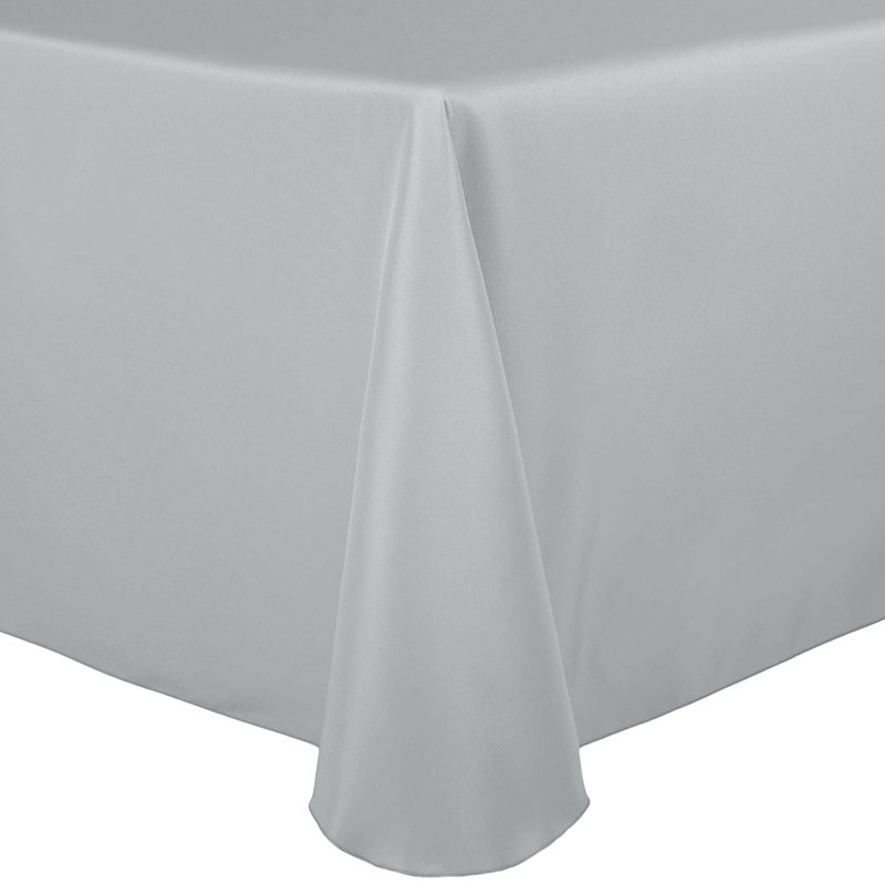 Solid Color Round Tablecloth, 120" x 54", 3, Silver