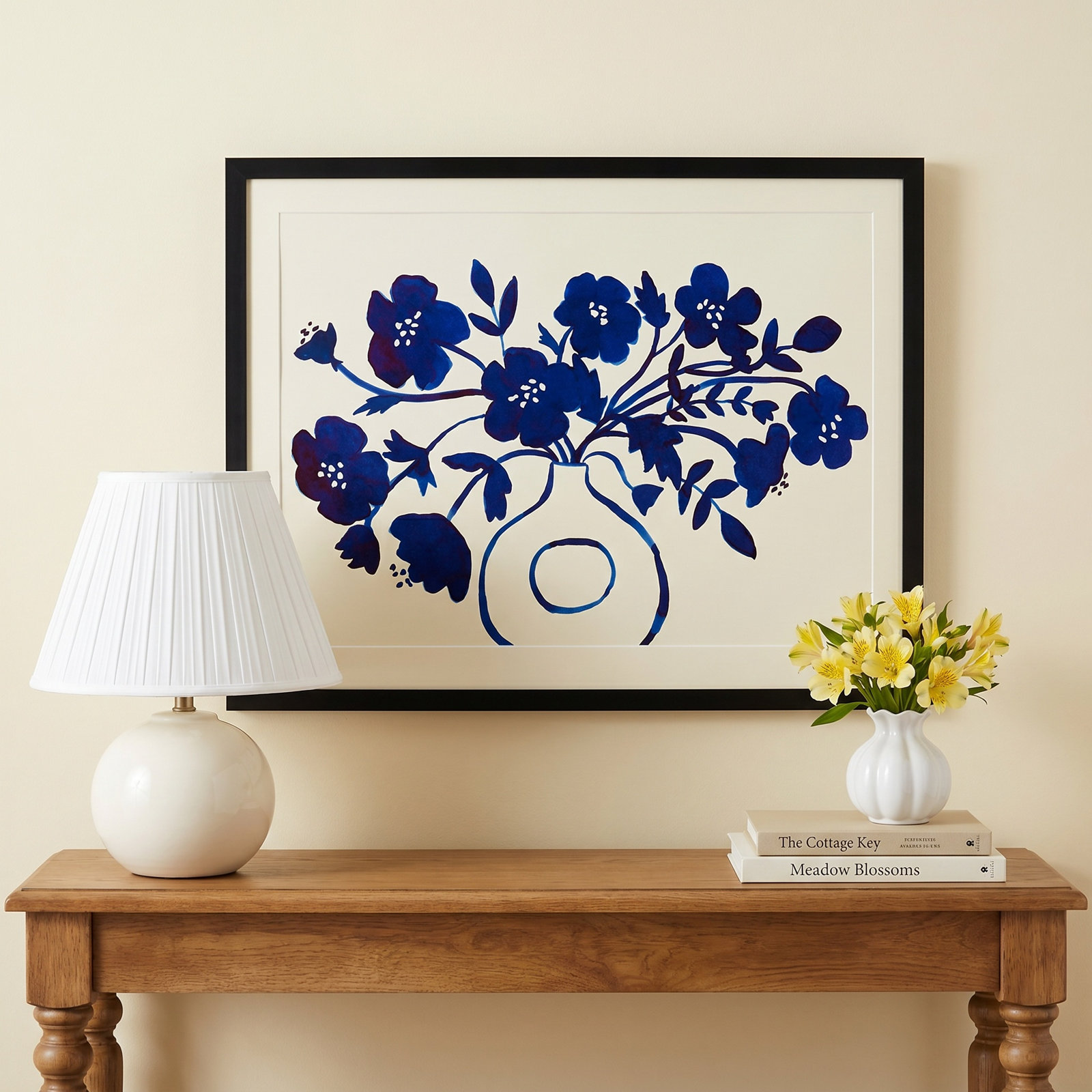 Modern Blue by Farida Zaman, 10" H x 13" W x 1" D, Black