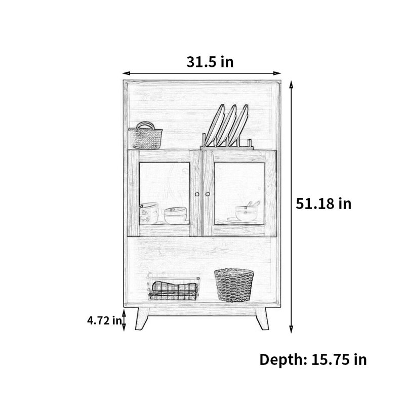 Buffet simple en bois massif