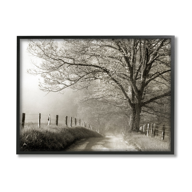 Sentier clôturé de paysage champêtre par Danita Delimont - photographie, Giclée encadrée noir minuit