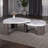Contemporary Style Triangle 3pc Table Set 1x Nesting Coffee Table 2x End Table Marble Pattern Space Saving Design Primary Living Room