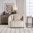 Upholstered  Swivel Barrel Armchair With Ottoman-48643591