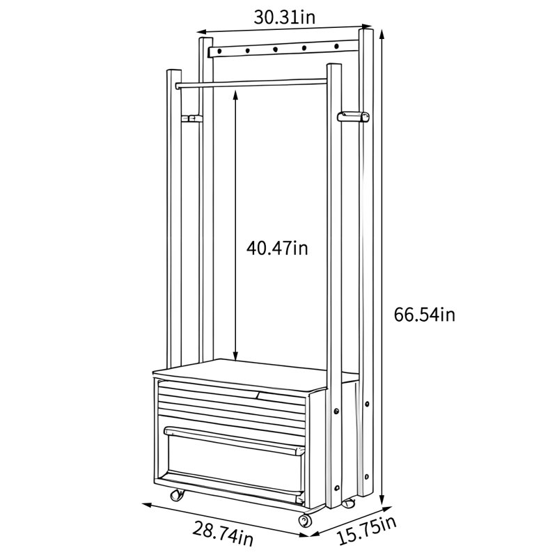 Portemanteau multifonctionnel en bois de frêne