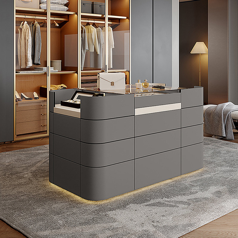 Light Luxury Jewelry Storage Display Cabinet, Gray