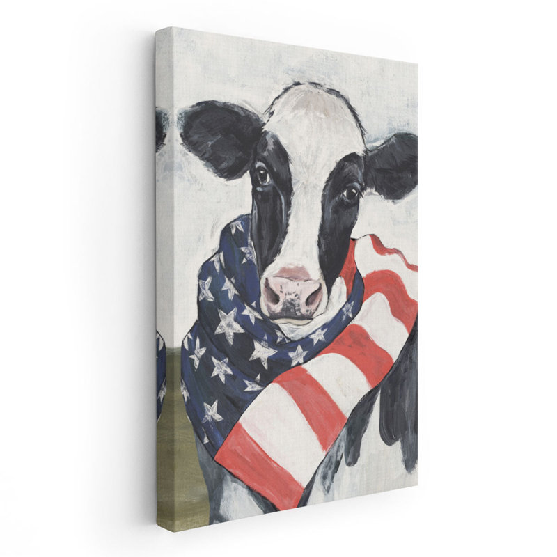 American Cow I - reproduction d'art sur toile, H 36 po x l 24 po