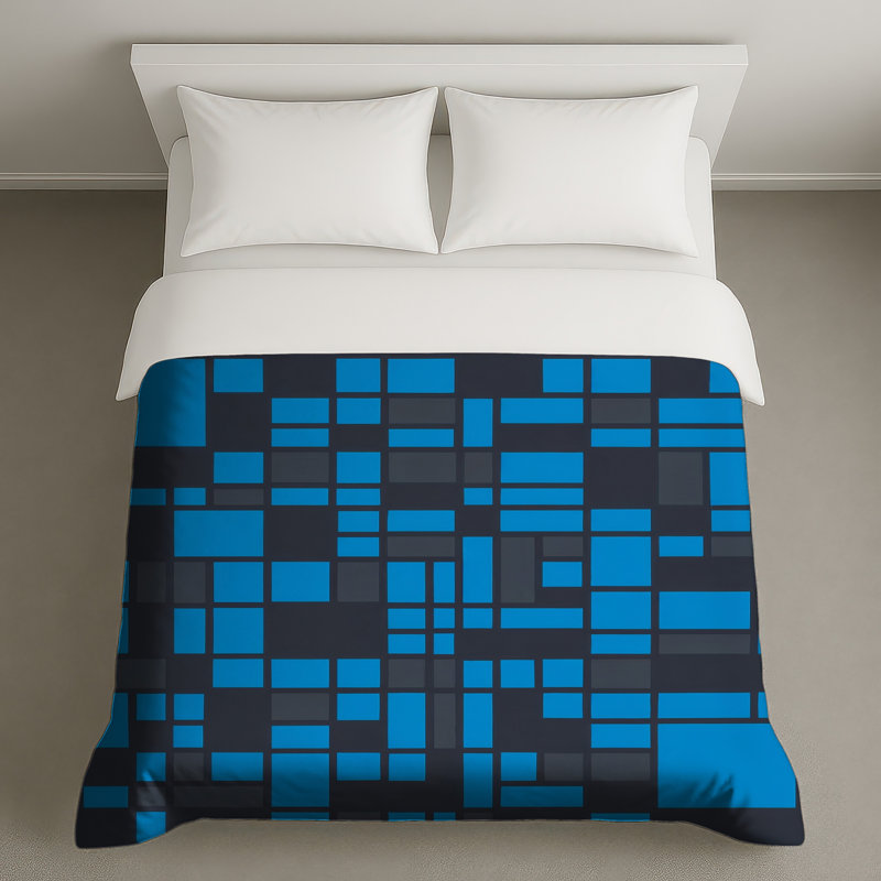 Housses de couette rectangulaires bleues, Lit simple