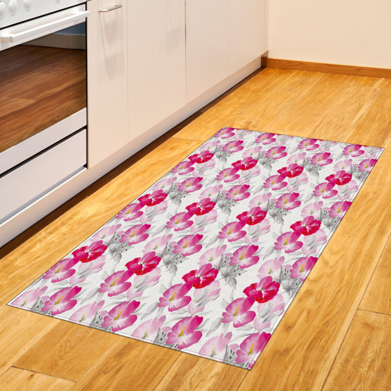 Floral High Density Long Fiber Poly Threads Decorative Area Rug Carpet, Rectangle 2'7" x 5'