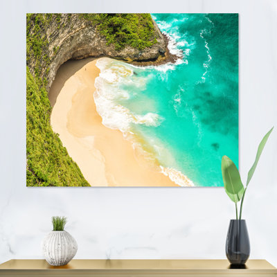 Vue aérienne de la plage tropicale turquoise III - reproduction sur toile