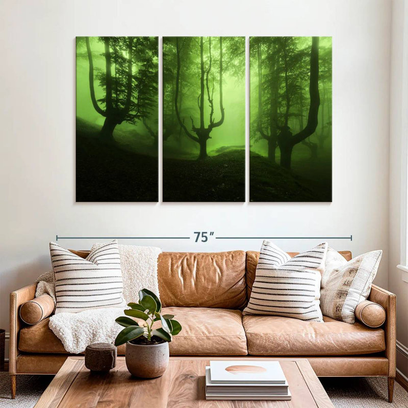 Forêt verte brumeuse, H 42 po x l 65 po